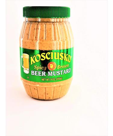 Kosciusko Spicy Brown Beer Mustard 9 OZ Jars (Pack of 2) 9.0 Ounce (Pack of 2)