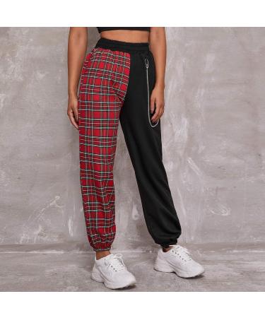 WILLBEST Sport Pants for Women Running Jogger Causal Athletic Workout Sweatpants Ladies Loose Fit Trouser Tracksuit Bottoms Activewear 5507-djufh-red#1 M - Buy Online on SooperMarket.com