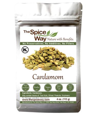 The Spice Way Cardamom Pods- ( 4 oz ) Whole Green Cardamom Pod kosher by OK
