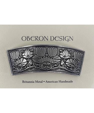 Water Lily Hand Crafted Metal Barrette | Medium 70mm Clip | Made in USA by Oberon Design - Buy Online on SooperMarket.com