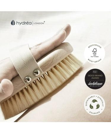 Hydrea London Natural Dry Body Brush | Exfoliating Skin Brush | Cellulite Remover | Lymphatic Drainage | FSC Certified - Buy Online on SooperMarket.com