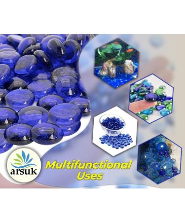 Arsuk Glassenic Deko Blue - Flat Stones for Decoration 0.955 kg - Perfect for Party Tables Vases Aquariums & Weddings - Buy Online on SooperMarket.com