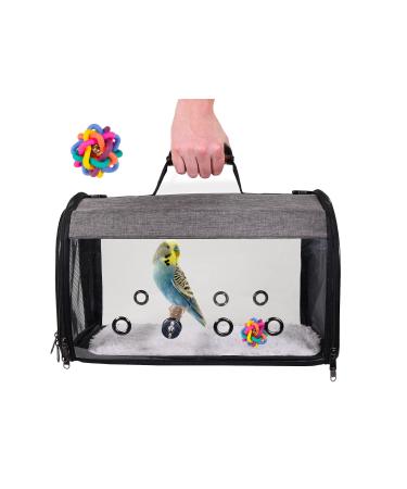 StarValueX Bird Pet Bird Travel Bag Portable Includes Bird Ball Pet Bird Parrot Carrier Transparent Breathable Travel Cage Lightweight Bird Carrier Bird Travel Cage