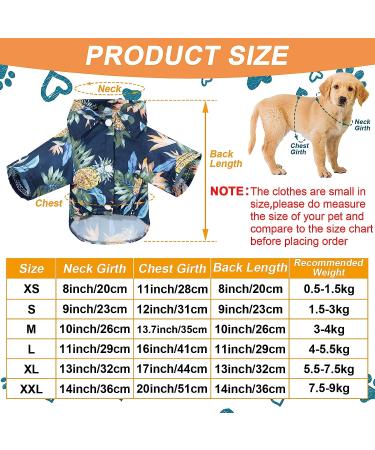 4-Piece Weewooday Pet Summer T-Shirts | Hawaiian Floral Print | Breathable & Cool | Small Size - Buy Online on SooperMarket.com