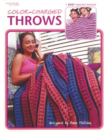 Leisure Arts Color Charged Throws Crochet Book