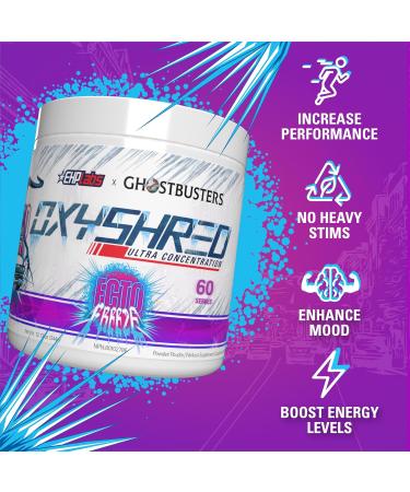 EHP Labs x Ghostbusters OxyShred Thermogenic Pre Workout Powder & Shredding Supplement - Preworkout for Men & Women Sugar Free Energy 150mg Caffeine - Ecto Anti Freeze 60 Servings Ecto Anti-Freeze - Buy Online on SooperMarket.com