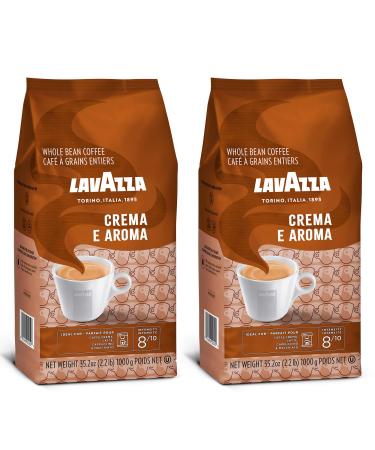 Lavazza Crema e Aroma Whole Bean Coffee Blend Medium Roast 2.2-Pound Bag (Pack of 2) Medium Roast 2.2 Pound (Pack of 2)