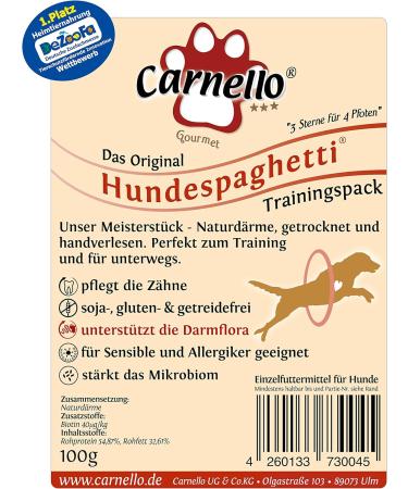 Buy Carnello Training Loss Dog Treats - Grain-Free Dog Paghetti Delicacies (100g) - Healthy & Delicious Hundeleckerli for Dogs - Buy Online on SooperMarket.com