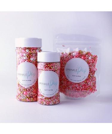 Vintage Rose Gold Sprinkles Mix - 4oz Jar for Wedding, Bridal Shower, Anniversary, Valentines - Edible Dragees in White, Blush, and Colorful Shades - Buy Online on SooperMarket.com