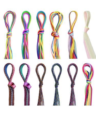 Noverlife 88PCS Colorful Hair Strings Hair Tie for Braids, Hair Thread Yarn Braiding Wire Ribbon for Dreadlock Twist, Metallic Hair Tinsel Glitter Hair Dazzle Strands Fashion Hair Styling Accessories