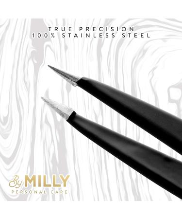 MILLY Pointed Tweezers - German Steel Precision Tweezers for Hair & Glass Removal - Buy Online on SooperMarket.com
