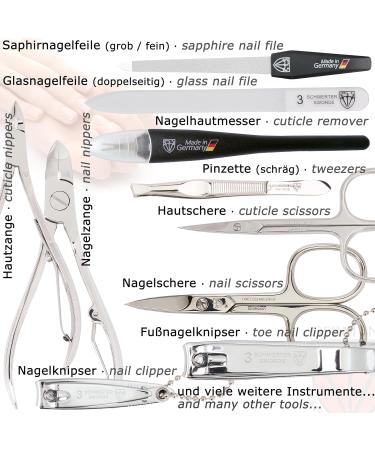 Buy Three Swords 16 pcs Manicure Pedicure Set 'Cinisello' - High-Quality Pink Synthetic Leather Nail Care Kit for Hand & Foot - Buy Online on SooperMarket.com