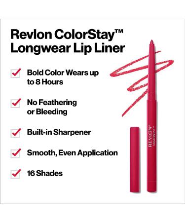 Revlon Colorstay Lip Liner - 677 Fuchsia | Longwear Rich Lip Color with Built-in Sharpener | Smooth Application | 1 Count - Buy Online on SooperMarket.com
