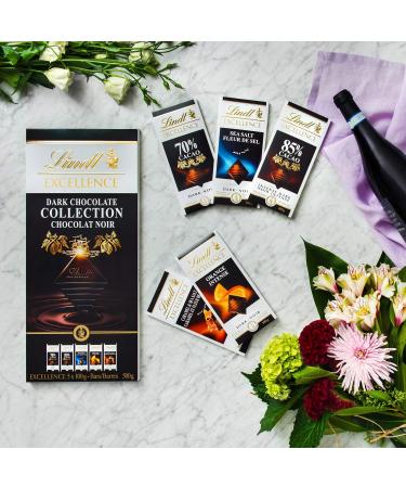 Lindt Excellence Dark Chocolate Bar Collection 100 g (Pack of 5 Bars) 1 Bar Each - 70% 85% Sea Salt Orange Caramel-Sea Salt - Buy Online on SooperMarket.com