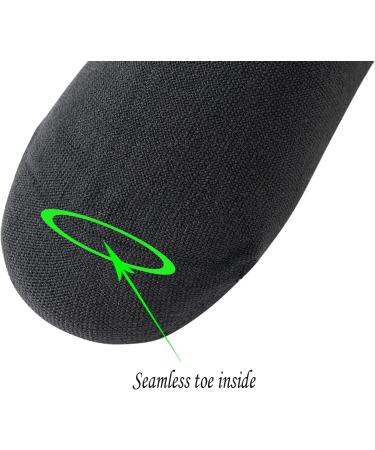 Yomandamor Men's Diabetic Socks 5-Pair Pack - Coolmax Ankle Socks with Arch Support, Size 10-13, Black - Buy Online on SooperMarket.com