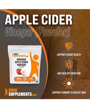 Organic Apple Cider Vinegar Powder - 500mg per Serving - Digestive Support - Soy Free - 250g - 500 Servings - 8.8oz - Buy Online on SooperMarket.com