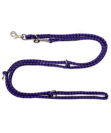 Dogeline Double leash Practice line for medium dogs up to 45 kg over 39 colors very stable (2.40 m black-purple) 2.40 m black purple