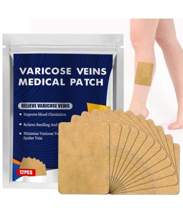EFINITYER Varicose Veins Treatment for Legs, Patch, Promote Metabolism and Improve Blood Circulation, Relief Heavy Tired Leg, Yellow, 12 Pcs