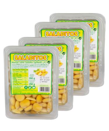 Saladitos Turmos - White lupin beans cooked and pickled in brine - Lupin beans in a set of 4 x 350 g pack