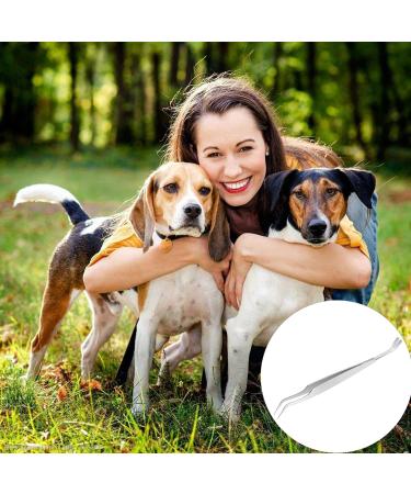Olakin 2 in 1 Tick Removal Tool Stainless Steel Professional Double Head Tick Tweezers Suitable for Dogs Cats Other Pets and Humans - Buy Online on SooperMarket.com