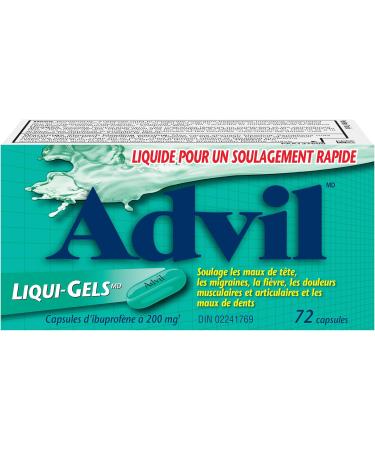 Advil Regular Strength Ibuprofen Pain Relief Liquid-Gels Fast Acting Pain Relief for Migraine Back Neck Joint and Muscle Relief 200mg (72 Count) - Buy Online on SooperMarket.com