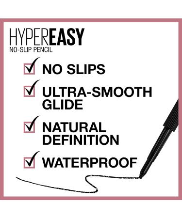 Maybelline New York Eyestudio Hyper Easy No Slip Pencil Black 0.04 Oz Pack of 2 - 001 Black (0.021 Ounce) - Buy Online on SooperMarket.com