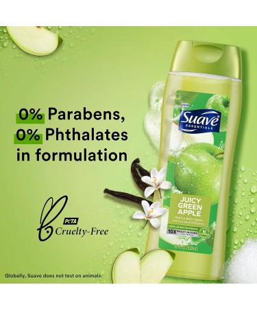 Suave Essentials Gentle Body Wash - Juicy Green Apple & Vitamin E | 18 oz - Nourishing Fruit Oil Blend for Smooth Skin | Ship Internationally - Buy Online on SooperMarket.com