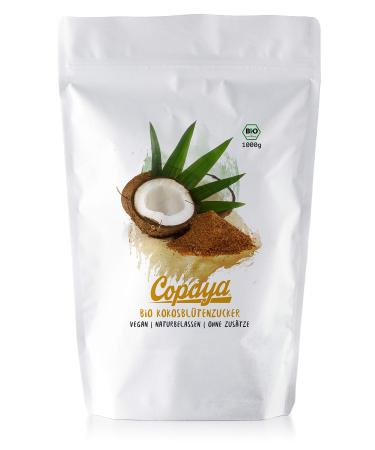 Organic coconut blossom sugar | 1000g | Coconut sugar | Sugar substitute | Premium quality without additives | Bulk pack 1 kg (1 pack)