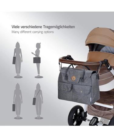 LCP Kids Changing Bag Set - 5-Piece Mat Pacifier & Stroller Holder - Brown | International Shipping - Buy Online on SooperMarket.com