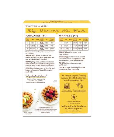 Simple Mills Organic Chestnut Flour Pancake & Waffle Mix - No Added Sugar, 10 oz - Buy Online on SooperMarket.com