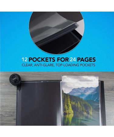 Itoya ProFolio Expo 8.5 x 11 Black Art Portfolio Binder with Plastic Sleeves - 24 Pages, Presentation Book for Art Display - Buy Online on SooperMarket.com