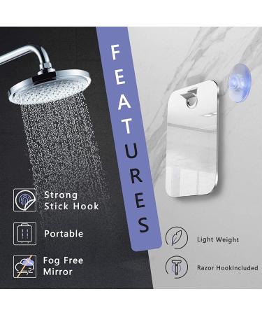 Original Anti-Fog Shower Mirror - Shatterproof Portable Travel Mirror with Hooks - Buy Online on SooperMarket.com
