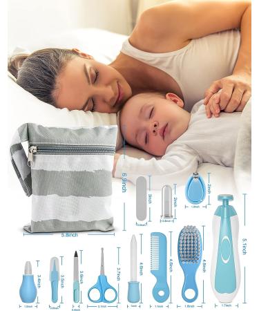 OTTOLIVES 24 in 1 Baby Healthcare & Grooming Kit - Electric Nail Trimmer Set for Newborns to Toddlers - Nursery Health Care & Haircut Tools - Blue - Buy Online on SooperMarket.com