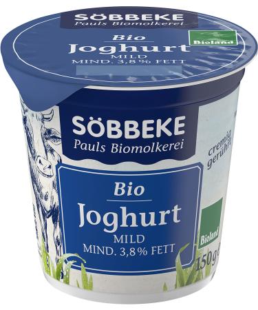 S bbeke organic natural yoghurt mild 3.8% (6 x 150 gr)