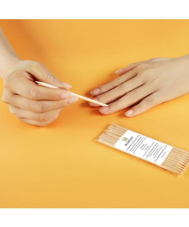 Bluesky 10 Wooden Cuticle Pushers Orange Wood Sticks - Double End Nail Cleaner Tool 11.5cm - 4.5 Inches - Buy Online on SooperMarket.com