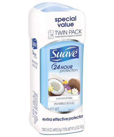 Suave Coconut Kiss Antiperspirant Deodorant Stick 2.6 oz Twin Pack - Pack of 2 - Buy Online on SooperMarket.com