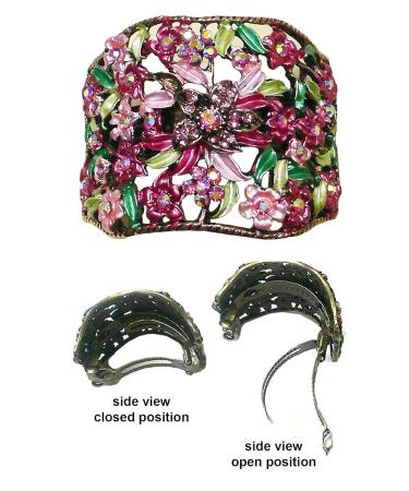 Crystal Flower Hair Holder Ponytail Barrettes Set of 3 - Blue, Rose, Brown | JCGY YY86900-5-3 - Buy Online on SooperMarket.com