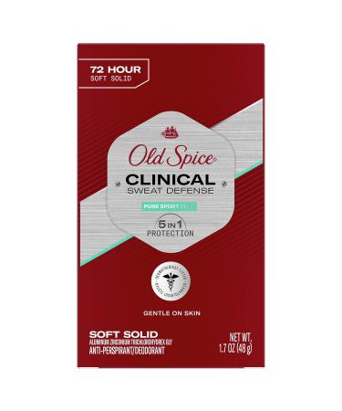 Old Spice Clinical Sweat Defense Anti-Perspirant Deodorant for Men  72 Hour  Pure Sport Plus  1.7 Oz