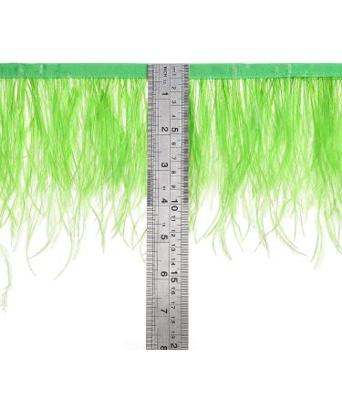 Ostrich Feather Fringe Trim - Grass Green 2 Yards for Sewing Crafts & Costume Decor - Buy Online on SooperMarket.com