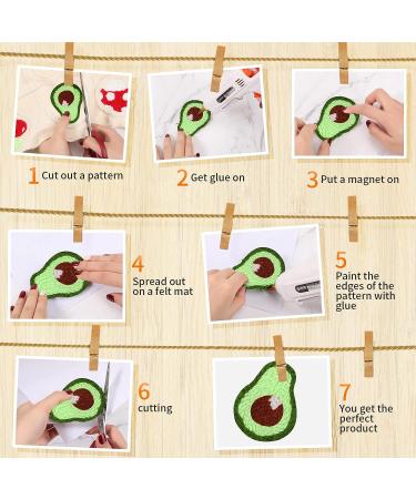 Cindeer 10 Pcs Glow in The Dark Food Series Punch Needle Embroidery Magnet Set with Patterns and Tools - Buy Online on SooperMarket.com