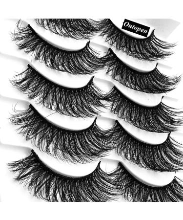 Outopen 3D Mink Lashes Natural Wispy False Eyelashes 15mm Fluffy Long Eye Makeup Tools 5 Pairs Pack | A01-Q1 (13-15MM) - Buy Online on SooperMarket.com