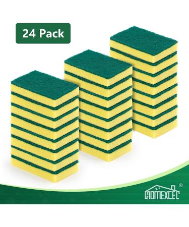 24 Count Heavy Duty Scrub Sponges for Kitchen Household Cleaning - Small Dish Sponges 3.5x2.1x0.9 - Buy Online on SooperMarket.com