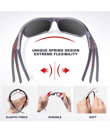 Rivbos Polarized Cycling Sunglasses for Men & Women - Lightweight TR90 Frame UV400 Protection for Hiking Running Golf & Fishing - RB831 Silver & Black - Buy Online on SooperMarket.com