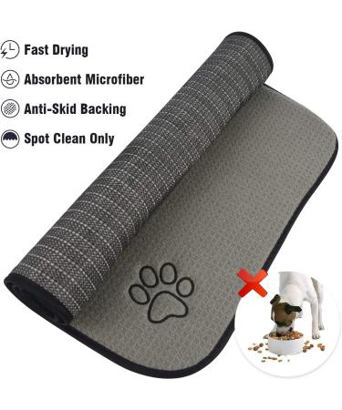 SINLAND Microfiber Pet Food Mat 21x32 - Super Absorbent, Anti-Slip Bowl Mat - Buy Online on SooperMarket.com