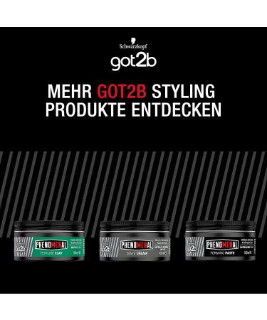 Got2b Phenomenal Texture Clay Hold 5 | Vegan Hair Wax for Men | Matt Barbershop Style for Shorter Hair (100ml) - Buy Online on SooperMarket.com