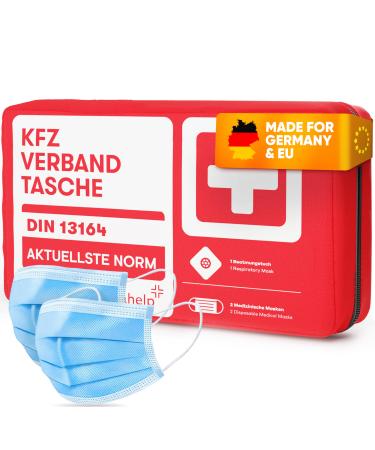 PURAHELP vehicle first aid kit according to current standard 2024 DIN 13164 (StVO compliant) - First aid kit car first aid kit car 2024