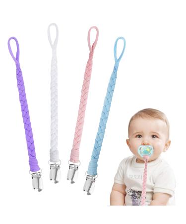 Pacifier chain cotton pacifier strap baby pacifier chains for newborn girls and boys bib triangular triangle sucker pacifier 4 pieces #7