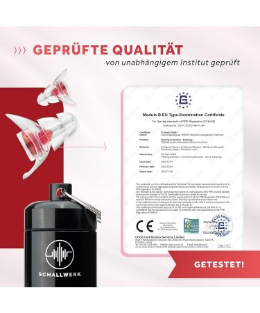 Schallwerk Women+ Earplugs - Noise Damping & Sound Quality - Transparent Ear Protection for Music Festivals Work & Learning - Compact Aluminum Case with Red Filters - Buy Online on SooperMarket.com