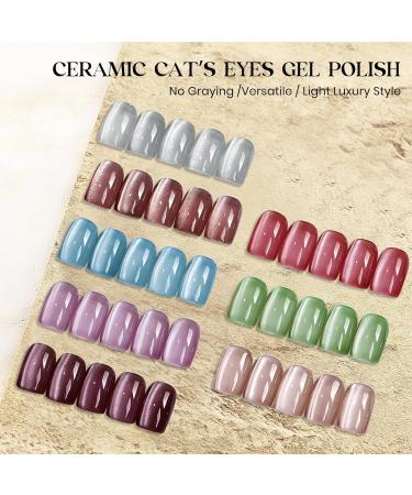 MIZHSE Holographic Glitter Cat Eye Gel Nail Polish Set 8 Colors Red Cat Eye Gel Nail Polish Kit Magnetic Nail Polish Sets with Magnet Soak Off Led Gel Nail Polish Nail Art Gel Manicure Salon DIY Gifts 308 - Buy Online on SooperMarket.com