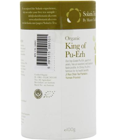 Organic Solaris Tea King of Pu Erh 100g Loose Whole Leaf Black Tea - Pack of 1 - Buy Online on SooperMarket.com